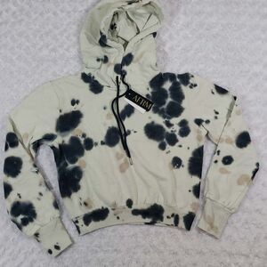 AFRM Pullover Fleece Ink Blot Pattern Sweatshirt Hoodie Size Extra Small NWT